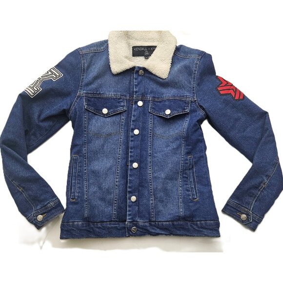 Kendall + Kylie Women's Denim Jacket - Size Medium – Sherpa Lined - Picture 1 of 6